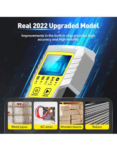 Detector de Pared 5 en 1 Povlen TH570-C con Pantalla LCD