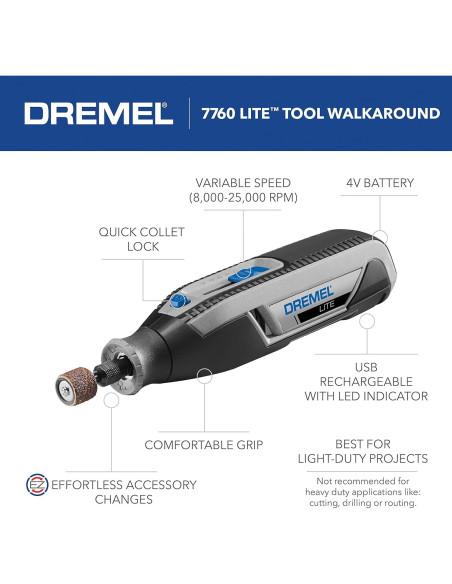 Dremel Lite 7760 N/10 Herramienta Rotativa Inalámbrica 4V Dremel Lite 7760 N/10 Herramienta Rotativa Inalámbrica 4V