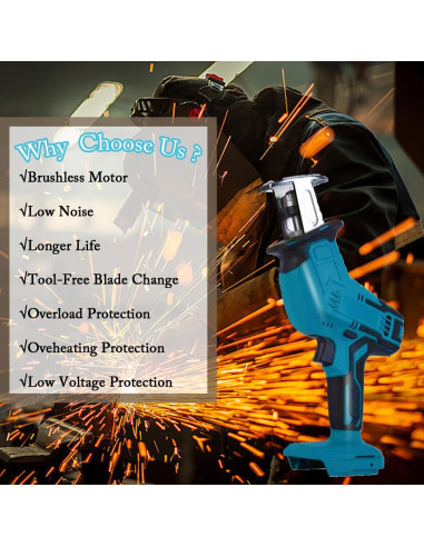 Sierra Recíproca Inalámbrica Genérico 18V Makita, 3000 RPM
