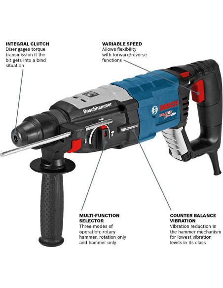 Martillo Rotativo Bosch GBH2-28L 850W con 6 Brocas SDS-plus Martillo Rotativo Bosch GBH2-28L 850W con 6 Brocas SDS-plus