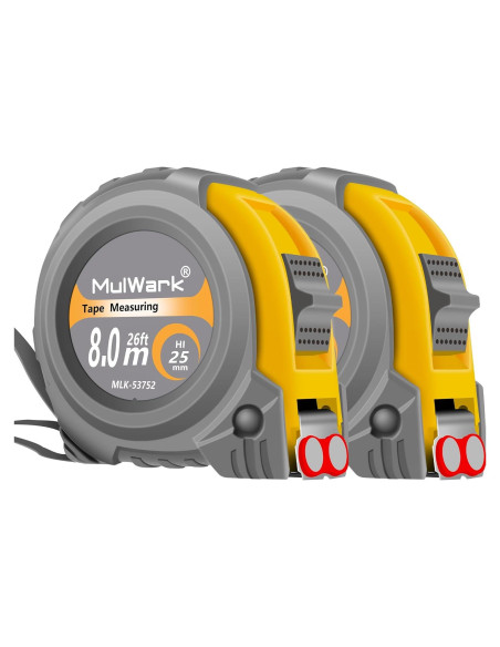 Cinta Métrica Profesional MulWark 8m y 5m - Set de 2 Cinta Métrica Profesional MulWark 8m y 5m - Set de 2