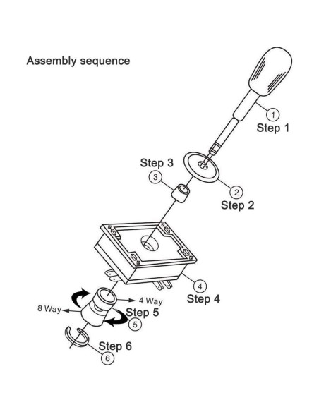 Joystick de Competencia EG STARTS 8 Direcciones Negro 2Pin Joystick de Competencia EG STARTS 8 Direcciones Negro 2Pin