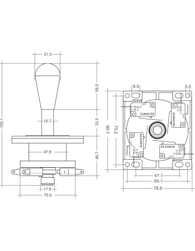 Joystick de Competencia EG STARTS 8 Direcciones Negro 2Pin