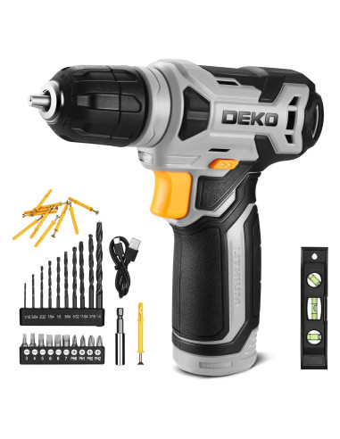 Taladro Inalámbrico DEKOPRO 8V con 42 Accesorios y Luz LED