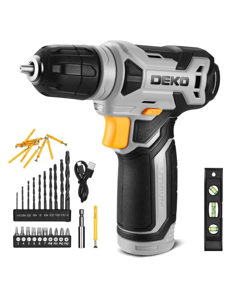 Taladro Inalámbrico DEKOPRO 8V con 42 Accesorios y Luz LED Taladro Inalámbrico DEKOPRO 8V con 42 Accesorios y Luz LED