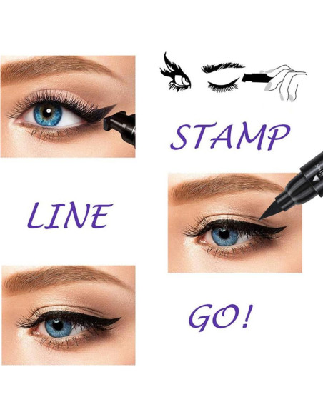 Eyeliner Líquido Negro Doble Punta Linble - Impermeable 8mm Eyeliner Líquido Negro Doble Punta Linble - Impermeable 8mm