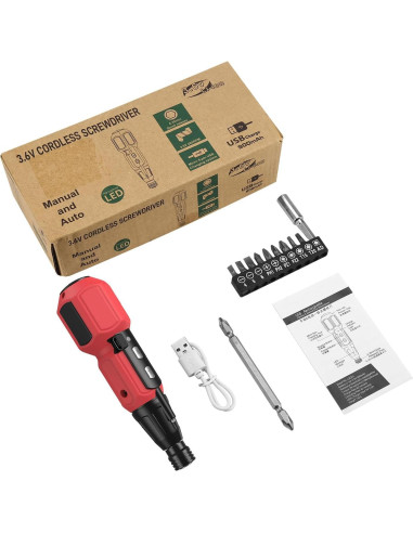 Destornillador Eléctrico Inalámbrico LOFICOPER Rojo 280 RPM