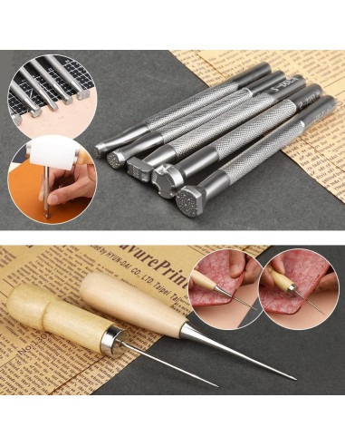 Kit de Herramientas para Trabajar el Cuero TLKKUE - 36 Piezas