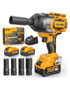 Llave de Impacto Inalámbrica Alloy Power 20V 1200N.m 2 Baterías