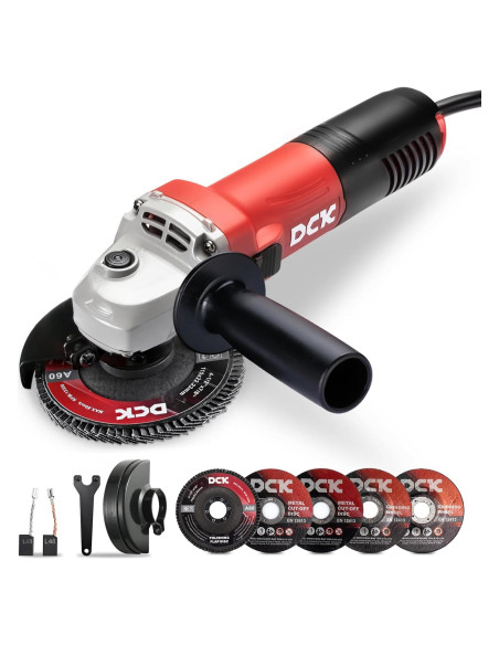 Amoladora Angular DCK 4-1/2" 800W 11,800 RPM con Discos Amoladora Angular DCK 4-1/2" 800W 11,800 RPM con Discos