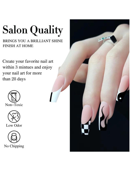 Conjunto de Esmalte de Uñas UV Gel 15ml Double Rhythm - Negro y Blanco Conjunto de Esmalte de Uñas UV Gel 15ml Double Rhythm - Negro y Blanco