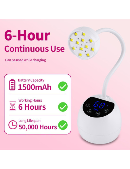 Lámpara UV para Uñas Kikugu M2 36W Inalámbrica con Temporizador Lámpara UV para Uñas Kikugu M2 36W Inalámbrica con Temporizador