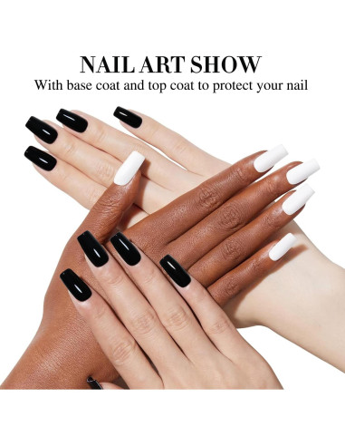 Conjunto de Esmalte de Uñas UV Gel 15ml Double Rhythm - Negro y Blanco