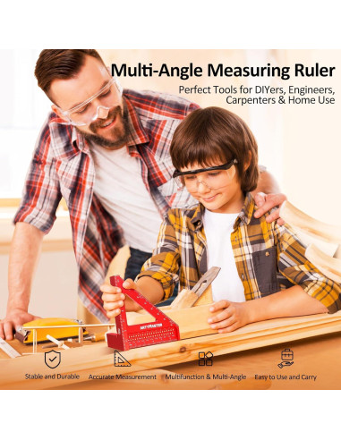 Regla Cuadrada Multi-Angulo 3D ArtyMaster 9.7 cm + Lápiz