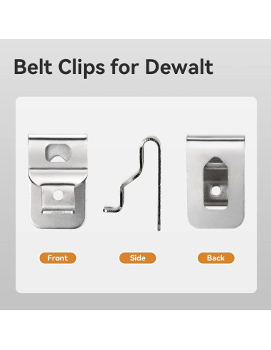 Clips de Cinturón Dewalt 6 Piezas Acero Inoxidable 304