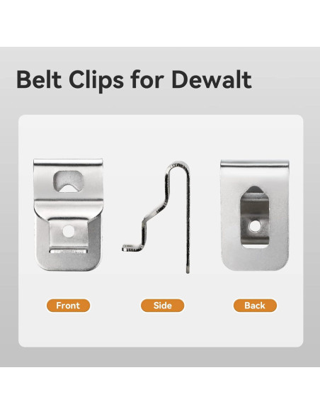 Clips de Cinturón Dewalt 6 Piezas Acero Inoxidable 304 Clips de Cinturón Dewalt 6 Piezas Acero Inoxidable 304