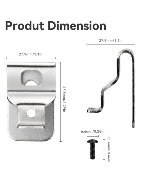 Clips de Cinturón Dewalt 6 Piezas Acero Inoxidable 304 Clips de Cinturón Dewalt 6 Piezas Acero Inoxidable 304