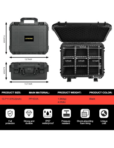 Estuche Duro Impermeable LOTOCASE para Baterías Dewalt/Milwaukee