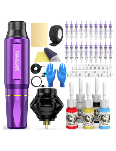Kit de Máquina de Tatuaje Inalámbrica Wormhole WTK176 - 1,050 mAh