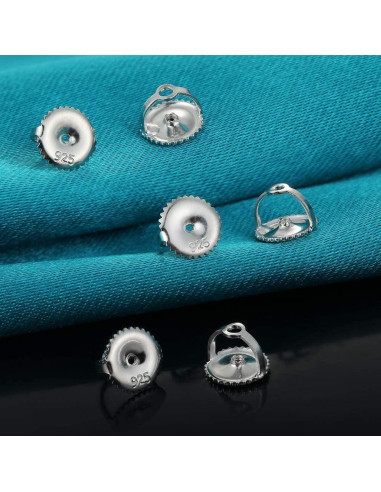 Respaldos de Aretes de Tornillo Catinee 2 Pares Plata 18K