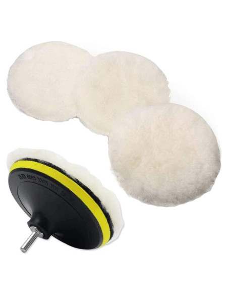 6 Pcs Almohadillas de Pulido de Lana IPELY 125mm con Adaptador M14 6 Pcs Almohadillas de Pulido de Lana IPELY 125mm con Adaptador M14