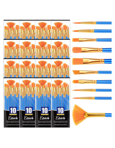 Pinceles de Pintura Acrílica ESRICH - 16 Paquetes, 160 Pcs