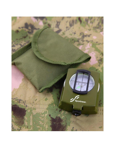 Brújula Sportneer Visor Militar Lensatic Impermeable Verde