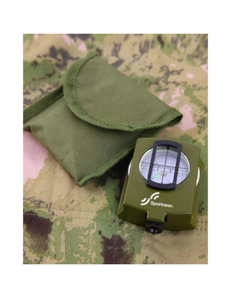Brújula Sportneer Visor Militar Lensatic Impermeable Verde Brújula Sportneer Visor Militar Lensatic Impermeable Verde