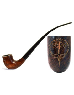 Pipa de Tabaco de Madera Pera Rota 26cm con Filtro 9mm