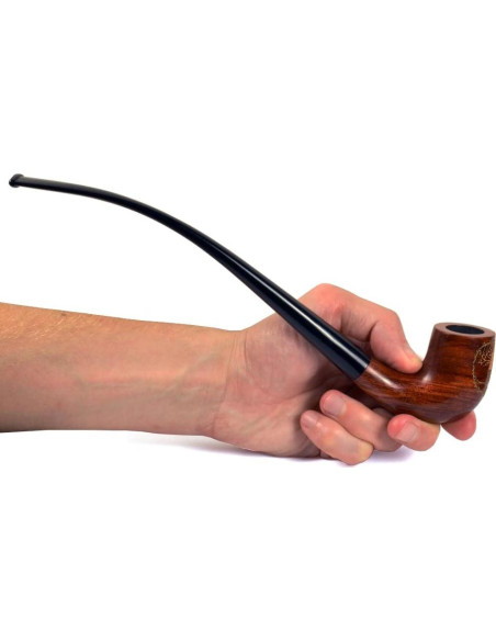 Pipa de Tabaco de Madera Pera Rota 26cm con Filtro 9mm Pipa de Tabaco de Madera Pera Rota 26cm con Filtro 9mm