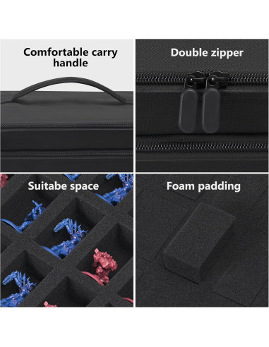 Bolsa de Transporte TPCY para Miniaturas 108 Compartimentos Negra