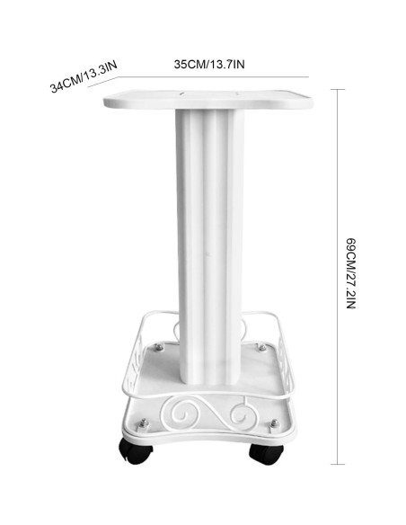 Carro de Salón DNYSYSJ Blanco 2 Niveles 69cm 40kg Carro de Salón DNYSYSJ Blanco 2 Niveles 69cm 40kg