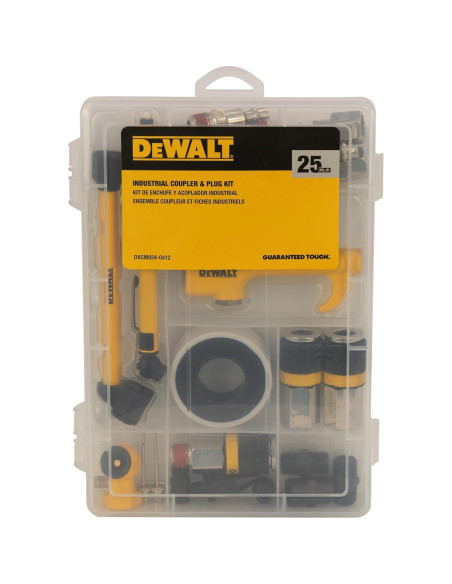 Kit de Acopladores y Enchufes DEWALT 25 Piezas Industrial Kit de Acopladores y Enchufes DEWALT 25 Piezas Industrial