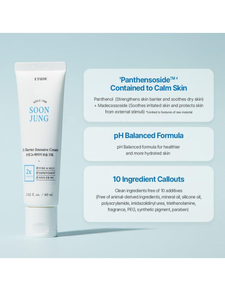 Crema Hidratante Hipoalergénica ETUDE SoonJung 60ml Piel Sensible Crema Hidratante Hipoalergénica ETUDE SoonJung 60ml Piel Sensible