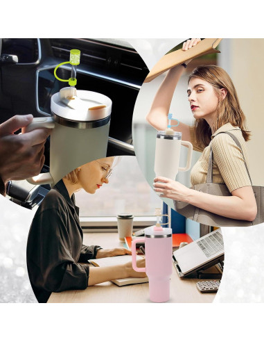 Juego de Accesorios para Taza Stanley 4Pcs Cubiertas de Paja 30/40oz