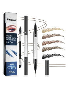 Lápiz de Cejas Doble Punta Yulinlon 0.01mm Impermeable Marrón Claro