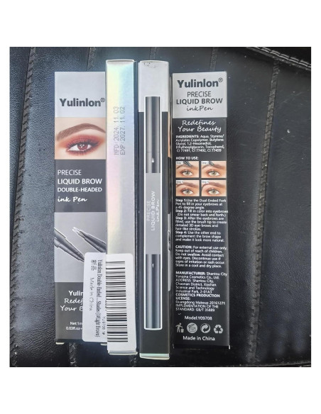 Lápiz de Cejas Doble Punta Yulinlon 0.01mm Impermeable Marrón Claro Lápiz de Cejas Doble Punta Yulinlon 0.01mm Impermeable Marrón Claro