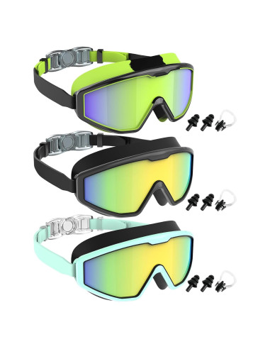 Gafas de natación NSSIW para niños 6-14 años, 3 paquetes
