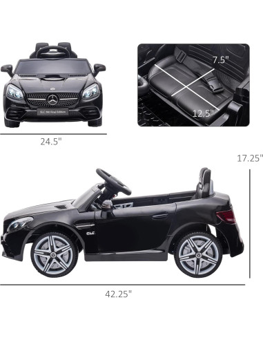 Coche Eléctrico Licenciado Aosom Mercedes SLC 300 12V Negro