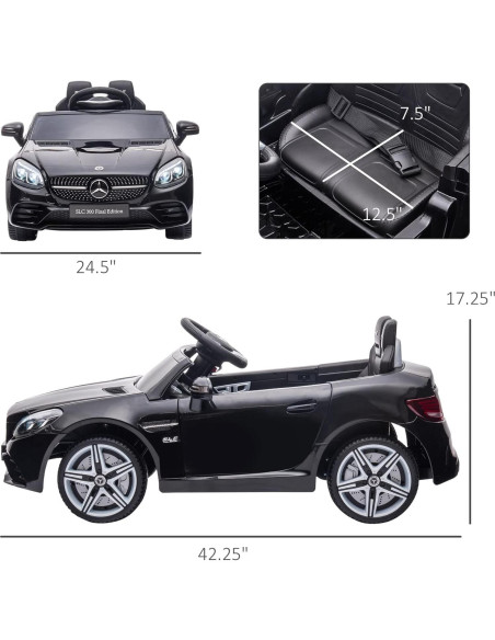Coche Eléctrico Licenciado Aosom Mercedes SLC 300 12V Negro Coche Eléctrico Licenciado Aosom Mercedes SLC 300 12V Negro