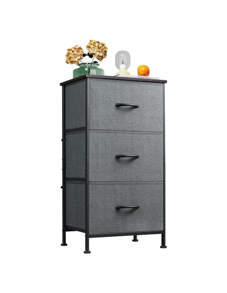 Cajonera WLIVE 3 Cajones Gris Oscuro, Almacenamiento Multifuncional Cajonera WLIVE 3 Cajones Gris Oscuro, Almacenamiento Multifuncional