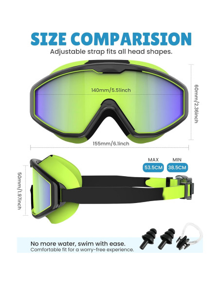 Gafas de natación NSSIW para niños 6-14 años, 3 paquetes Gafas de natación NSSIW para niños 6-14 años, 3 paquetes