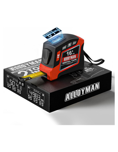 Cinta Métrica Digital Alloyman 4.9m, 6 Unidades, 4 Modos Cinta Métrica Digital Alloyman 4.9m, 6 Unidades, 4 Modos