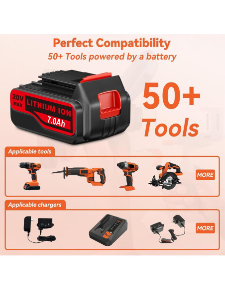 Batería de Litio 20V 7.0Ah Vanon LB2X4020 para Black & Decker Batería de Litio 20V 7.0Ah Vanon LB2X4020 para Black & Decker