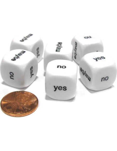 Juego de 6 Dados D6 16mm Koplow Games - Sí, No, Quizás Juego de 6 Dados D6 16mm Koplow Games - Sí, No, Quizás