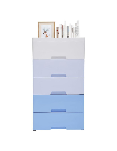 Cajonera de Plástico DHBREK 5 Cajones Azul Gradiente 45x30x84cm Cajonera de Plástico DHBREK 5 Cajones Azul Gradiente 45x30x84cm