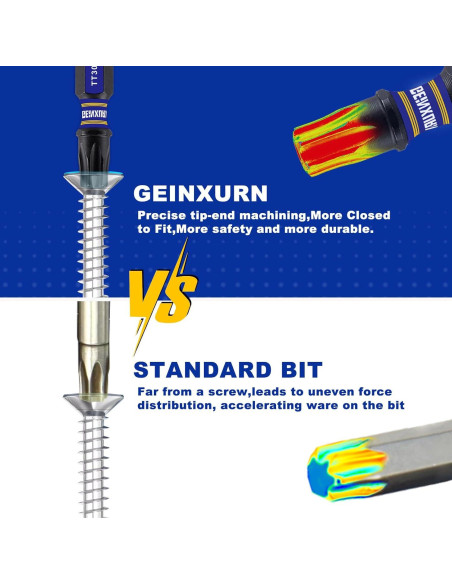 Juego de 30 Puntas de Destornillador Torx T10 GEINXURN Juego de 30 Puntas de Destornillador Torx T10 GEINXURN
