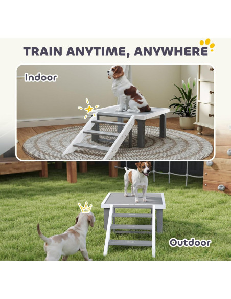 Plataforma de Entrenamiento para Perros PawHut 112x60cm Gris Plataforma de Entrenamiento para Perros PawHut 112x60cm Gris