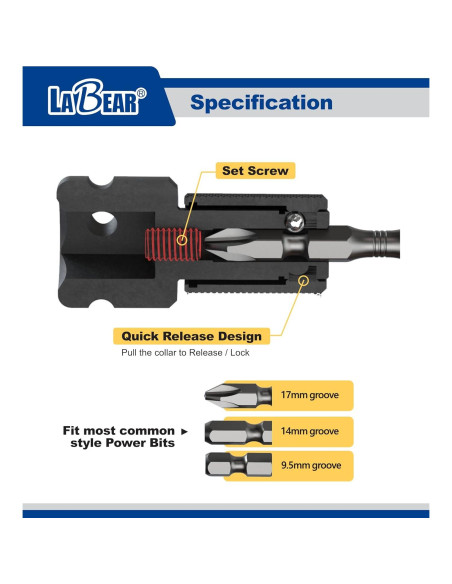 Adaptador de Llave de Impacto Labear 1/2" a 1/4" Hexagonal Adaptador de Llave de Impacto Labear 1/2" a 1/4" Hexagonal