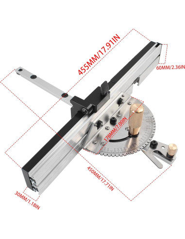 Medidor de Inglete de Precisión JCFANTS 44.96 cm Aluminio